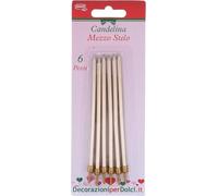 Bougies Demi Tige Or 6 Pcs