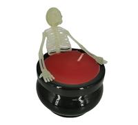 Bougies d'Halloween, bougies décoratives à thème squelette pour décoration d'Halloween, lumières scintillantes et esthétiques pour manche, dessus de table d'extérieur, maison hantée, ferme