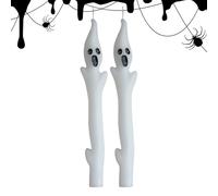Bougies d'Halloween, décoration de table d'Halloween - Bougies fantômes gothiques pour entrée, cheminée, table à manger, chambre à coucher, fenêtre, couloir, maison hantée