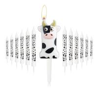 Bougies du 1er anniversaire de la vache,Bougie numéro 1 pour gâteau,Décorations d'anniversaire de filles garçons,Décor de fête d'anniversaire de cowboys,Ferme à thème pour de fête de fille garçon