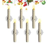 Bougies électriques - Lampe à ventouse de 7 pouces, bougie à capteur automatique, lampe de nuit de fenêtre | Accessoires festifs pour chambre à coucher, cuisine, salon, lieu de travail, fête de vacanc