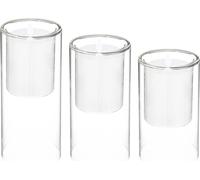 Bougies électriques LED dans des supports en verre, 3 pièces