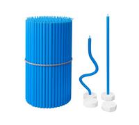 Bougies en cire d'abeille pure en vrac pour la maison - 100 bougies effilées longues + 4 porte-bougies, entièrement naturelles pour la prière à l'église, Hanoukka, gâteau d'anniversaire, Avent de Noël