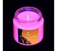 Bougies en cire de soja fluorescentes aux UV, à basse température et faible dégagement de chaleur, jeu de cire pour les fêtes, sans parfum, 40 °C, 142 g (Orange)