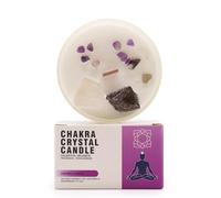 Bougies en cristal de chakra - Cire de soja - 10 x 6 cm - 23 h de combustion (chakra de la couronne)