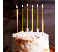 Bougies en forme de crayon pour gâteau d'anniversaire, bougies spirales, décorations de gâteau de cuisson d'anniversaire, bougies en forme de crayon droites, décorations de table de dessert, utilisabl