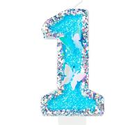 Bougies en forme de papillon en forme de chiffre 1 pour décoration de gâteau de 1er anniversaire de fille, garçon, fête sur le thème des papillons