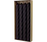 Bougies en tige de paraffine, RUSTIC TWIST, 250/28 mm, noir, WENZEL, durée de combustion env. 16h, 4 pièces par emballage