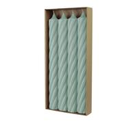 Bougies en tige de paraffine, RUSTIC TWIST, 250/28 mm, Smaragd, WENZEL, durée de combustion env. 16h, 4 pièces par emballage
