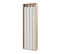 Bougies en tige de paraffine, RUSTIC TWIST, 350/28 mm, blanc laine, WENZEL, durée de combustion env. 20h, 4 pièces par emballage
