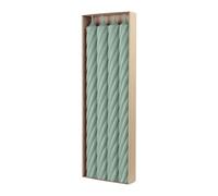 Bougies en tige de paraffine, RUSTIC TWIST, 350/28 mm, Smaragd, WENZEL, durée de combustion env. 20h, 4 pièces par emballage