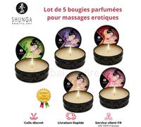 Bougies Erotique parfumées Shunga Huile massage Mini chandelle naturelle plaisir