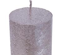 Bougies exclusives look paillettes platine avec motif Ø50×H300mm, set de 4, décoration de table élégante, longue durée de combustion