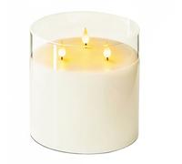 Bougies extra larges sans flamme 15 x 15 cm (6'' x 6'') à 3 mèches en verre avec télécommande pour la décoration de fêtes à la maison