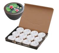 Bougies flottantes - 12 pièces LED vacillants clignotants pour une lueur sans flamme sûre, l'eau activée avec un design imperméable, une bougie de pièce maîtresse pour le mariage, l'anniversaire
