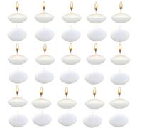 Bougies Flottantes,30 Pièces Bougies Chauffe-Plat Chaudes,Petites Bougies Flottantes,pour Fête de Mariage Piscine Spa Saint-Valentin Noël,Blanc