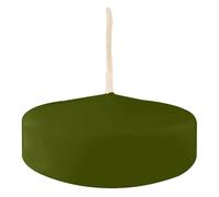 Bougies flottantes grandes, diamètre 7 Cm, 12 pièces - Vert Olive