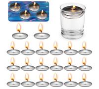 Bougies flottantes métalliques argentées, 20 pièces de bougies flottantes, bougies d’eau, bougie flottante dorée, bougies flottantes non parfumées, bougies chauffe-plat pour piscine de mariage