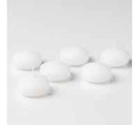 Bougies Flottantes pour Mariage, 4,7 cm, Lot de 6, Durée 4-6h, Coloris au Choix (Blanc)