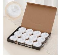 Bougies Flottantes Sans Flamme - 12 Pièces Veilleuse LED Clignotante pour Fête - Flamme Virtuelle Étanche Allumage Aquatique pour Vases Cylindriques Maison Mariage Piscine Dîner Fête