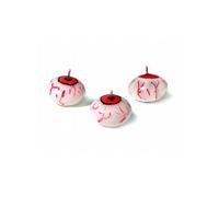 Bougies flottantes Yeux 4cm paraffine 25 pièces blanc / rouge