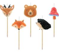 Bougies forestières originales en forme d'animaux mignons - lot de 5, idéales pour les fêtes et les soirées romantiques ! créez une atmosphère unique dans votre maison.