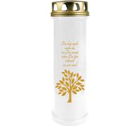 Bougies funéraires pack de 5 avec motif 4 jours arbre or