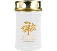 Bougies funéraires pack de 8 avec motif 2 jours arbre or
