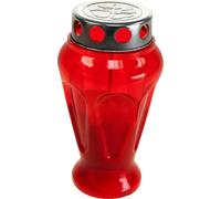 Bougies funéraires rouges avec design de gouttes pour un aménagement d'ambiance au cimetière