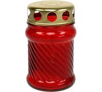 Bougies funéraires rouges en verre, résistantes aux intempéries et durables, set de 12 bougies Ø6cm H11cm, bougies commémoratives pour les lieux de repos, Toussaint