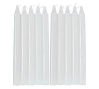 Bougies Fuselées - Chandelle Sans Parfum | Bougies Sans Fumée | Lot De 10 Blanc Rouge De Paraffine, Longue Durée Multi-Usages Pour Pannes D'Électricité, Mariage, Cérémonie De Bénédiction, Culte A