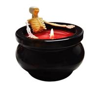Bougies Gothiques,Bougies Décoratives Halloween à Thème Squelette | Décorations Effrayantes Lumineuses Longue Durée pour Cheminée Bureau Intérieur Maison de Campagne Manteau Fêtes