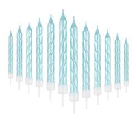 Bougies Happy Birthday bleues, bougies de fête pour gâteau, bougies d'anniversaire en spirale, décorations de gâteau colorées, fêtes de bébé, bougies de gâteau et de cupcake pour filles, femmes