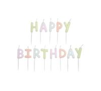 bougies Happy birthday pastel