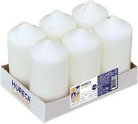 BOUGIES HORECA 6 bougies décoratives 40h - ivoire, 6×12 cm, non parfumées, RAL