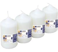 BOUGIES HORECA bougies 4 pcs - ivoire, Ø 8 × 15 cm, 60 h, non parfumées, bougies décoratives