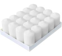 BOUGIES HORECA Bougies colonnes 20 pcs - 12h de combustion - blanches, brûlantes, 4x7 cm, non parfumées