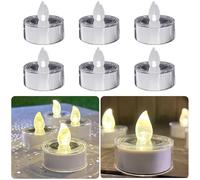 Bougies LED,6 Pièces Bougies Chauffe-Plat LED Sans Flamme,Lampe à Thé Sans Flamme,Lampe à Thé LED,Décoration de Chambre,pour Extérieur,Jardin,Fête,Balcon,Mariage