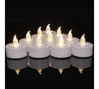Bougies LED chauffe-plat 50 pièces - Bougies à LED sans flamme réalistes et brillantes, pile à longue durée de vie de plus de 200 heures pour mariage, festival, fêtes, décorations principales (blanc
