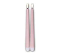 Bougies LED "FLAME CANDY", bougies sans flamme, lumière chaude, flamme vacillante, minuterie et batterie, couleur rose, 2 pièces