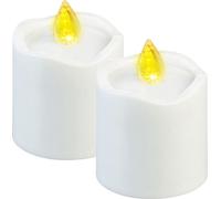 Bougies LED funéraires scintillantes blanches, lot de 2