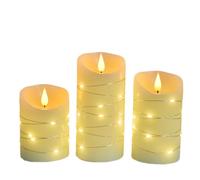 Bougies LED - INF - Lot de 3 - Flamme vacillante - Télécommande - Intérieur