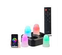 Bougies LED - Lunartec - LEDK-4 - Rechargeables - Contrôle à distance - Multicolores