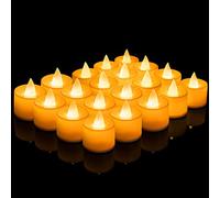 Bougies LED Noel, XiXiRan 24Pcs Bougies LED, Bougies Sans Flamme, Bougies Électriques, Bougie Chauffe-Plat, Bougies LED Flamme Vacillante, Bougies LED Mariage, Noël, Pâques, fête- CR2032 Piles