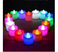 Bougies LED - Noname - Lot de 24 - 7 couleurs - Effet de flamme réaliste - Sûr et sans danger