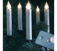 Bougies LED pour sapin de Noël Slim Line Sans fil 10 pièces blanc chaud 13868