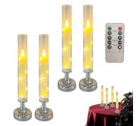 Bougies LED sans flamme - Bougie chauffe-plat électrique vacillante - Bougie LED avec télécommande - Faux clignotant réaliste - Décoration de cheminée pour festivals, tables à manger quotidiennes