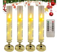 Bougies LED sans flamme - Bougies alimentées par piles | Kit de lumière LED pour bougies électriques avec télécommande, décoration de table, lumière d'ambiance pour mariage, Halloween, festival