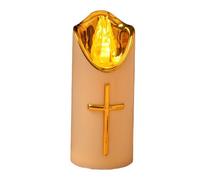 Bougies LED sans flamme, fonctionnant à piles, 5 × 12,5 cm, fausses bougies électriques, lumière scintillante, décoration sûre, pour tombeaux, églises, chambres, jardins, porches