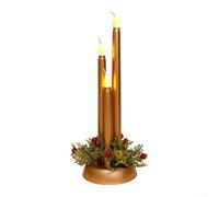 Bougies LED sans flamme pour décoration de la maison avec accessoires photo et ornements, design en plastique sûr et durable pour ambiance de vacances (doré)